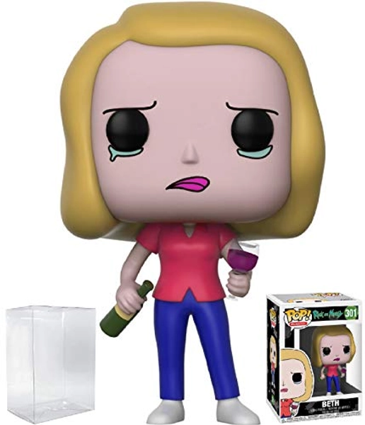 Funko Pop! Rick and Morty - Beth with Wine Glass Vinyl Figure (Includes Pop Box Protector Case)