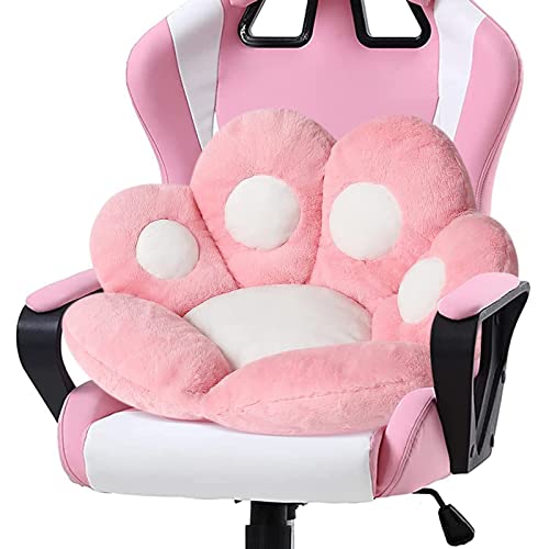 Ditucu Cat Paw Cushion Comfy Kawaii Chair Cushion 31.4 x 27.5 inch Bear Paw Lazy Sofa Office Floor Pillow Cute Plush Seat Pad for Gaming Chair for Bedroom Decor Pink - Pink - Large (Pack of 1)