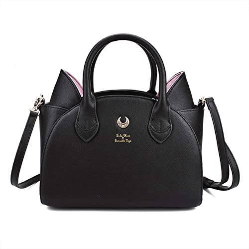 Women Top Handle Bags Cute Cat Ear Shoulder Bags Crossbody Bags - Black