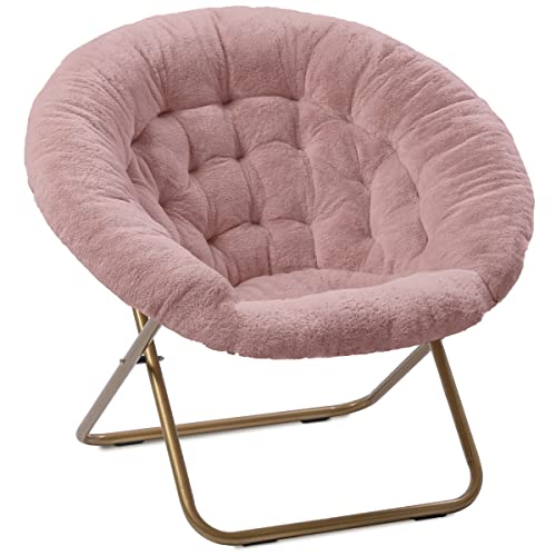 Milliard Cozy Chair/Faux Fur Saucer Chair for Bedroom/X-Large (Pink) - Pink
