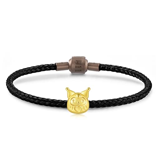 CHOW SANG SANG Sanrio 999 24K Solid Gold Kuromi Daruma Doll Mini Charm Bracelet for Women and Girls 92835C