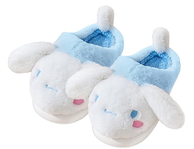 Roffatide Anime Cinnamoroll Fuzzy Slippers Melody House Slippers Closed Toe Open Back Foam Slippers with Rubber Sole for Women Man - 6/6.5 UK Men/ 5/5.5 UK Women - Cinnamoroll