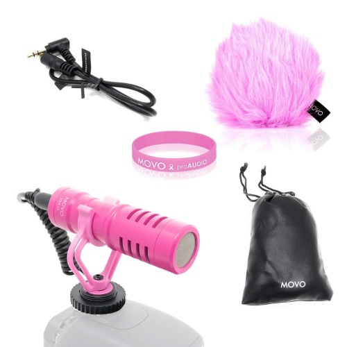 VXR10 | Universal Shotgun Microphone | Movo - Pink Breast Cancer Awareness Edition