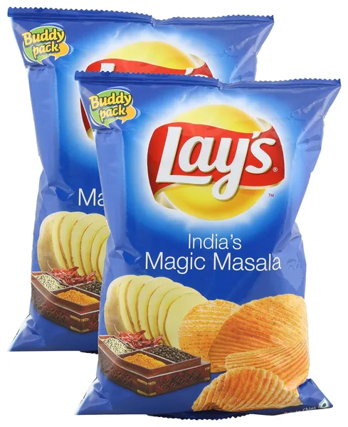 Lays Potato Chips - India's Magic Masala, 52 grams (1.83 oz) (Pack of 2) - India - Vegetarian - 