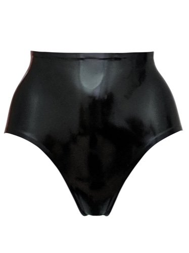 Black High Waisted Latex Knickers - READY TO SHIP | UK 6