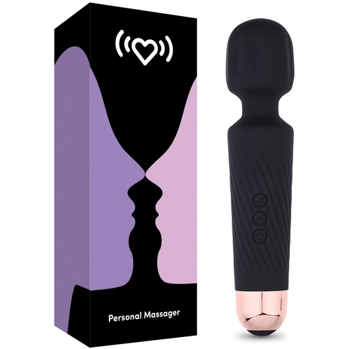 Rechargeable Vibrator - 20 Patterns & 8 Speeds - G-Spot Wand Vibrator Clit, Sex Toys, Vibrator for Her Pleasure, Quiet & Small Vibrator, Dildo, Personal Wand Massager, Female Adult Toys (Black) - Small Black