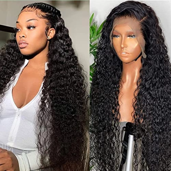 Redoly Water Wave Lace Front Wigs Human Hair Pre Plucked with Baby Hair 13x4 HD Glueless Water Wave Wigs Human Hair 180% Density Water Wave Frontal Wig Brazilian Human Hair Wigs for Women 22 Inch