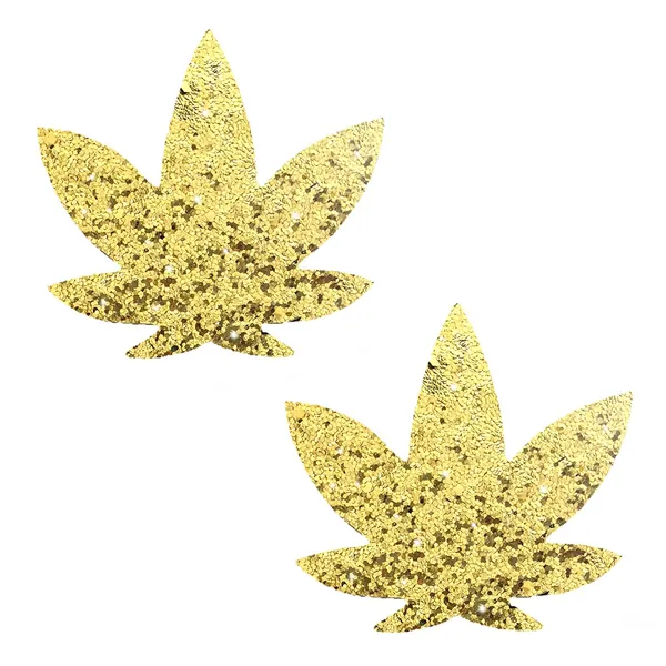 Neva Nude Dope AF Weed Leaf Nipztix Pasties Nipple Covers, Medical Grade Adhesive, Waterproof, Made in USA