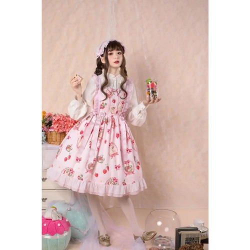 Traditional Sweet Lolita Dress for Kawaii Pastel Lovers - Dress + Headband / L