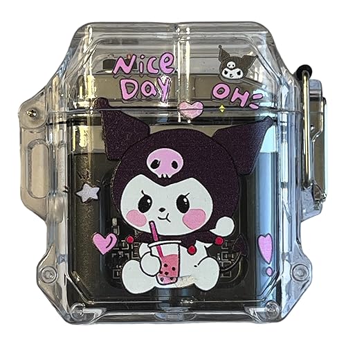 NIVEK Kuromi Transparent USB Charging Lighter Double Arc Waterproof Lighter Rechargeable Light Up Kitty KT Cat Melody Japanese Kawaii Astronaut (Bubble Kulomi) - Bubble Kulomi