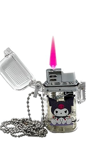 NIVEK Kulomi Transparent Cute Lighter Waterproof Lighter Refillable Kitty KT Cat Melody Japanese Kawaii with Chain (Kulomi) - Kulomi