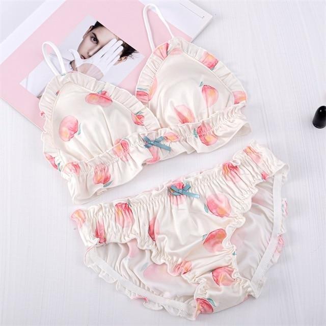 Sweet Peach Lingerie Set - Peach / M (A or B Cup)