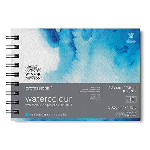 Winsor & Newton Professional Watercolor Paper, Wired, 5" x 7", Cold Pressed - White - 5" x 7"