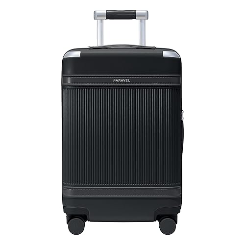 Paravel Aviator Luggage | Carbon-Neutral Travel Suitcase from Recycled Materials| Durable Luggage with Wheels | Derby Black - Carry-on - Derby Black