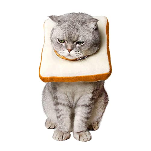 Amakunft Adjustable Cat Cone Collar Soft, Cat Recovery Collar, Cone for Cat After Surgery, Cat Neck Cone, Elizabethan Collar for Cat and Kitten - Toast S (Neck:5"-10")