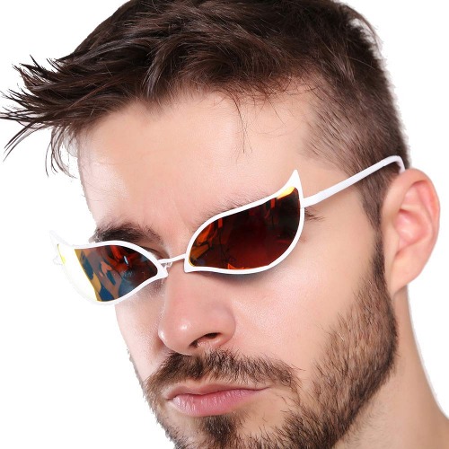 SOWOIOM Anime One Piece Doflamingo Cosplay Sunglasses Cosplay Prop 100% Anti UV - White