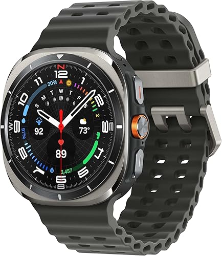 SAMSUNG Watch 7 Ultra LTE Ai (47mm) SM-L705F Latino Version (Tmobile Mint Tello Global), Sleep Fitness Tracker, GPS (Titanium Silver/Black Band) - Titanium Silver / Black Band
