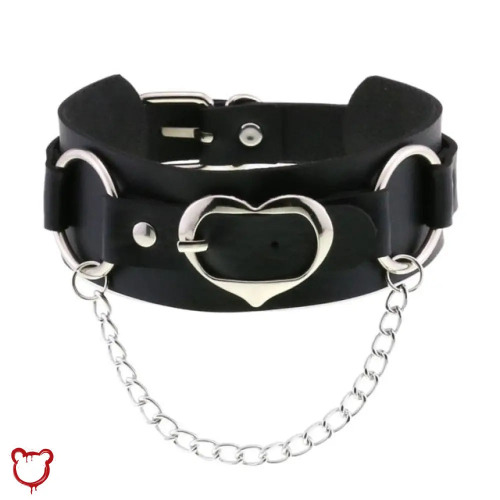 Heart Buckle Choker - black
