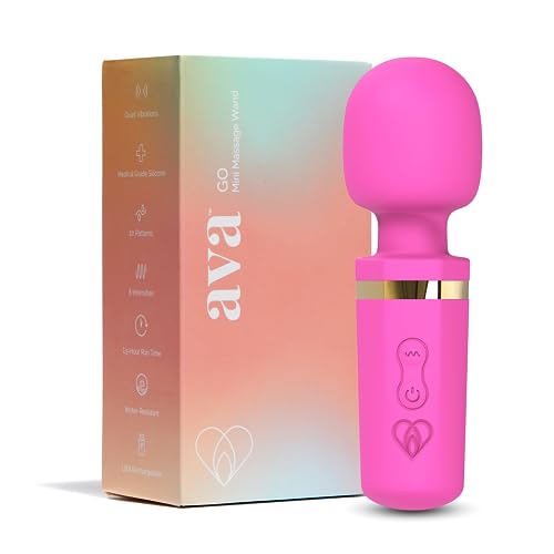 Ava Vibrator Wand Sex Toys [Clit Stimulator Vibrators] Vibrator for Woman | Sex Toy | Gifts for Women | 20 Patterns & 8 Speeds of Pleasure | Quiet & Small | Adult Sex Toys -Mini GO -Hot Pink - Mini GO - Hot Pink