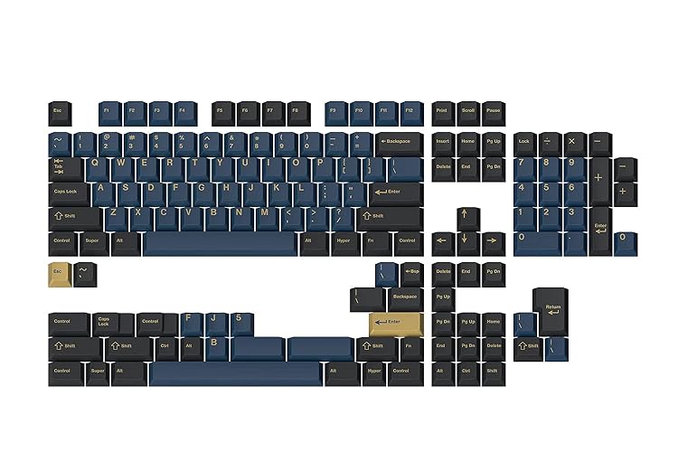 DROP + GMK Redsuns Blue Samurai Custom Mechanical Keyboard Keycap Set - 153-keys, Doubleshot, Cherry Profile, for 60%, 65%, TKL, Full-Size Layouts, and More (Blue, Base Kit) MDX-35037-1 - Base Kit - Blue Samurai