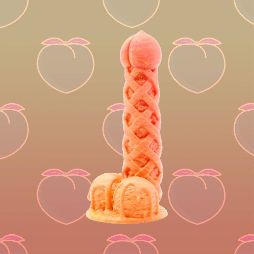 Peach Pie A La Mode Dildo - Mini / Add Suction Cup / Firm Shore 10A