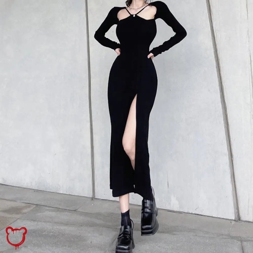 'Black Maxi Dress Alternative' - black / L