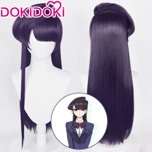 DokiDoki Anime Komi Can't Communicate Cosplay Komi Shouko Cosplay Wig Long Purple Wig