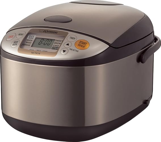 Zojirushi NS-TSC18 Micom Rice Cooker and Warmer, 10 cups, Uncooked, Stainless Brown - 10 cups - Rice Cooker