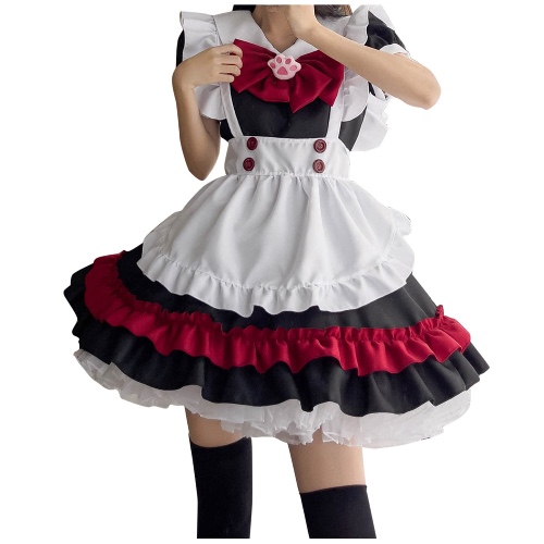 Gothic Clothing for Juniors Costume Cat Girl Sexy Lolita Anime Cute Soft Girl Clothes Corset Lace Contrast Dress Women Girls Black Gothic Dress Gaara Cosplay Costume