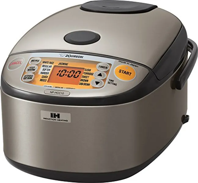 Zojirushi NP-HCC10XH Induction Heating System Rice Cooker and Warmer, 1 L, Stainless Dark Gray - Stainless Dark Gray 1 L