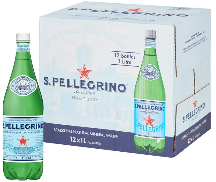 Sanpellegrino sparkling mineral water, 12 x 1000ml (PET)