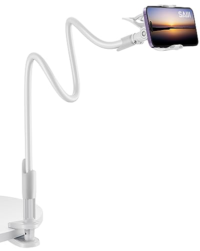SAIJI Gooseneck Cell Phone Holder - White