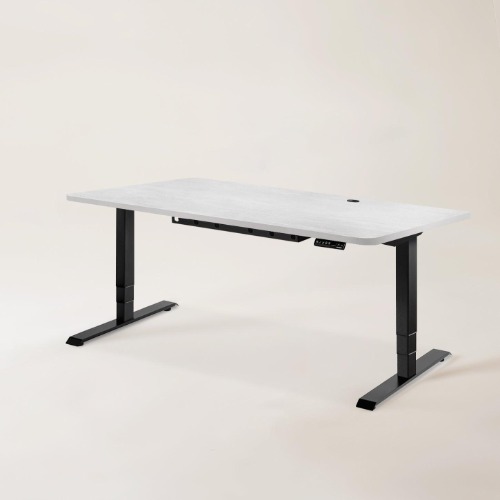 Nimble Standing Desk - Oak White - Black / M (59" × 29")