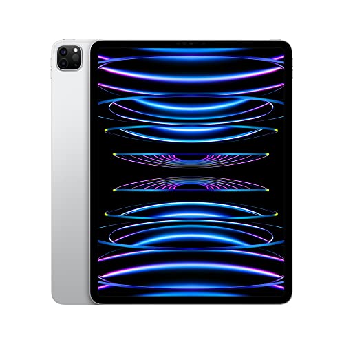Apple iPad Pro 12.9-inch (6th Generation): with M2 chip, Liquid Retina XDR Display, 128GB, Wi-Fi 6E, 12MP front/12MP and 10MP Back Cameras, Face ID, All-Day Battery Life – Silver - WiFi - 128 GB - Silver
