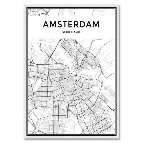 City Map Wall Art - Amsterdam / 11.8" x 15.7" (30x40cm)