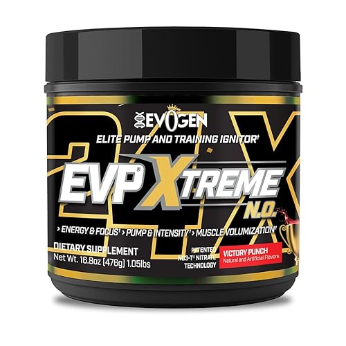 Evogen EVP Xtreme NO Pre-Workout | Muscle Pump, Energy & Focus, Boosts Nitric Oxide | Arginine Nitrate, L-Citrulline, Natural Caffeine | Victory Punch | 40 Servings - Victory Punch 24x (NEW)