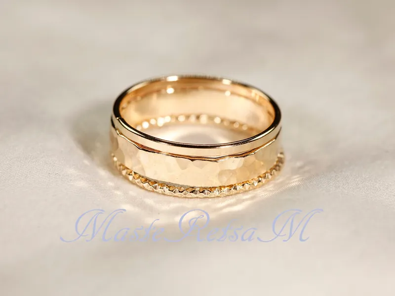 SET J  14k Gold Filled Stack Ring Set ,     Rose Gold Ring,     Silver rings.