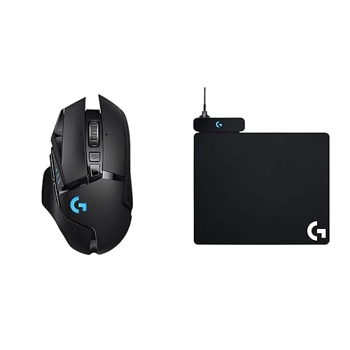 Logitech G502 Lightspeed Kabellose Gaming-Maus + Logitech Powerplay Wireless Charging Gaming Mouse Pad