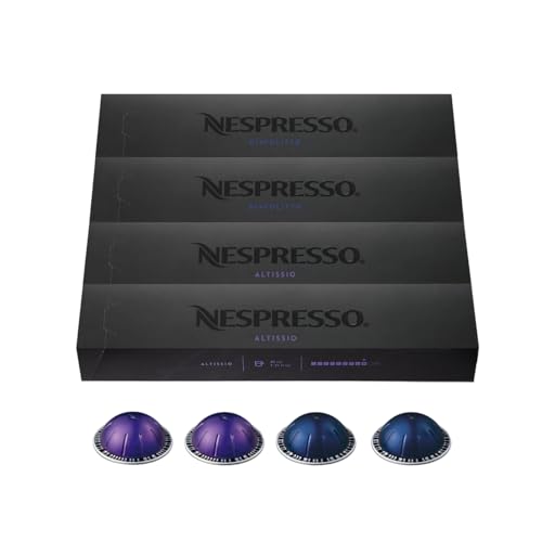 Nespresso Capsules VertuoLine, Espresso, Bold Variety Pack, Medium and Dark Roast Espresso Coffee, 40 Count Coffee Pods, Brews (VERTUOLINE ONLY), 1.35 Ounce , 10 Count (Pack of 4) - Bold Variety Pack - 10 Count (Pack of 4)