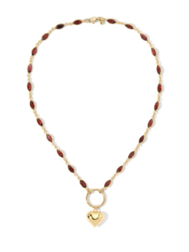 The Lia Heart Choker - Ruby | Ruby / Charm / One Size