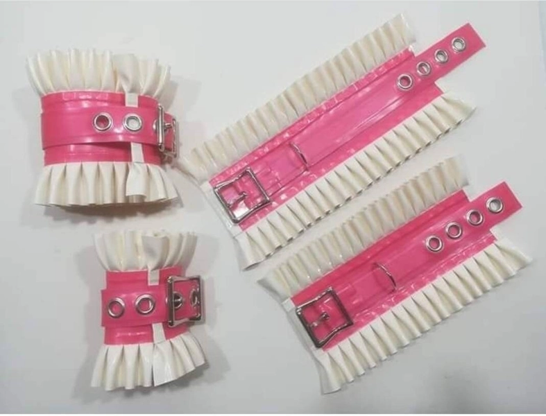 Frill Trim Latex Cuffs