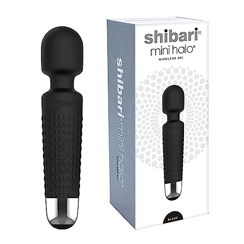 Shibari Mini Halo, Wand Vibe, Cordless, Quiet, High Power & Waterproof, Vibration Clitoris Stimulation,  Toys, Personal  for Women,  (Black) - Black