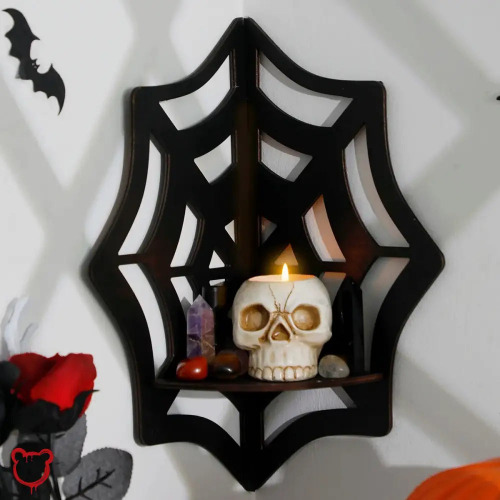 Spider Web Corner Shelf - Black