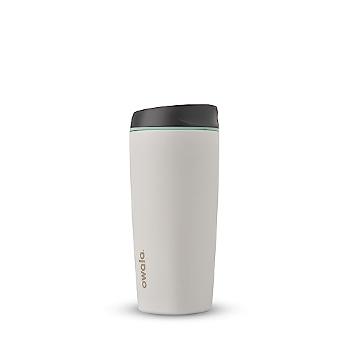 Owala SmoothSip Insulated Stainless Steel Coffee Tumbler, Reusable Iced Coffee Cup, Hot Coffee Travel Mug, BPA Free 20 oz, Gray (Cloudscape) - Cloudscape - 20 oz