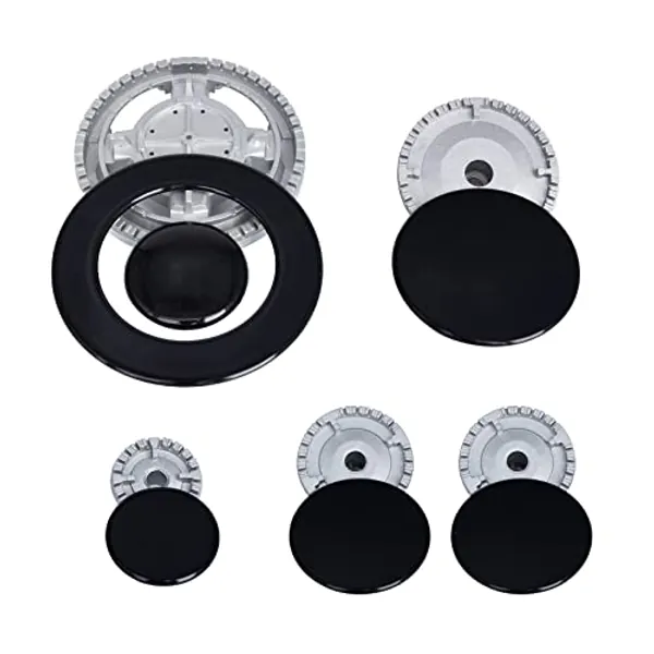 Upgrade Cooker Hat Set Oven Gas Hob Burner Crown Flame Cap Cover for Kitchen Fit For SABAF Stove Handles Lid Kit Quality Metal Stove knob 11 PCS