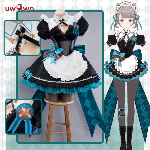 Uwowo Genshin Impact Fanart Lynette Maid Fontaine Cospaly Costume - S