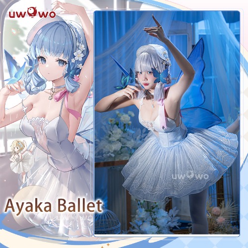 Uwowo Genshin Impact Ayaka Ballet Dress Cosplay - S