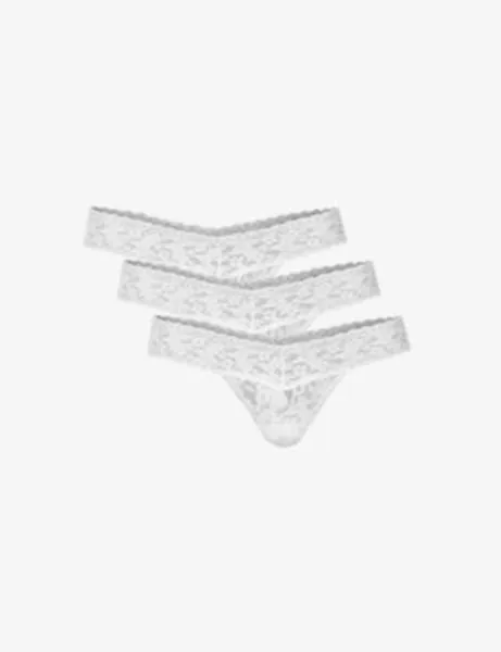 HANKY PANKY Signature low-rise stretch-lace thong pack of three