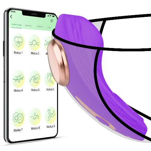 Wearable Butterfly Slip Vibrator with APP & Remote Control, Bluetooth Couple Vibrator Portable Mini Lay-on Vibrator with 10 Modes for Her Clitoris Vaginal, Sex Toy with Magnetic Clip for Women