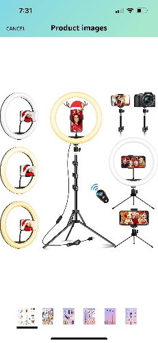 Ring Light with Tripod Stand & Phone Holder Tall, 12.6 inch Selfie Ring Lights for Makeup, Live Streaming, Tik tok, YouTube Video, Dimmable LED Circle Lights with Remote (Total Height 187 cm/73.6")